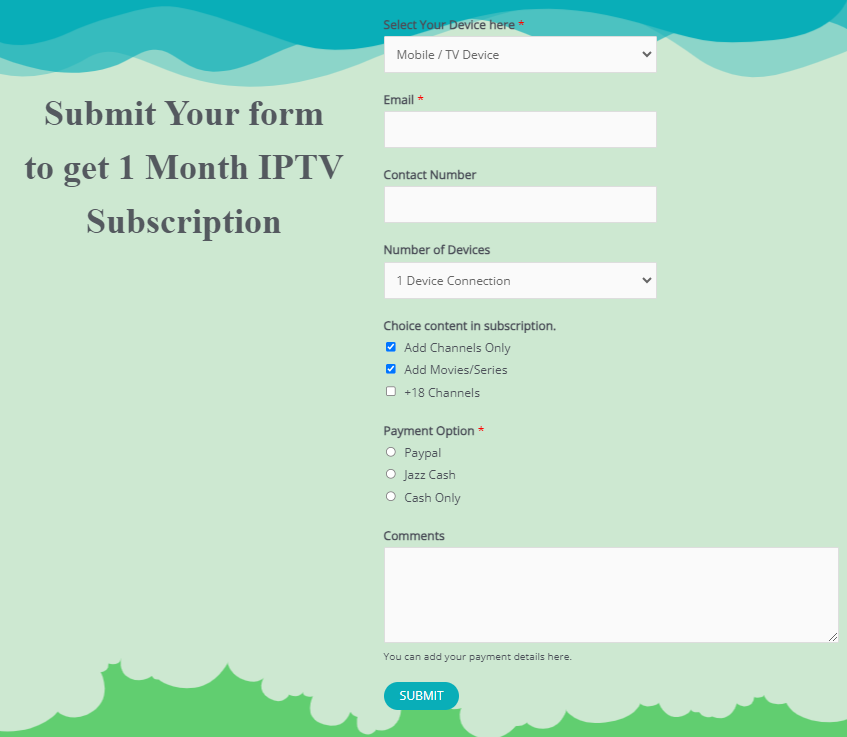 Checkout page of Opplex IPTV