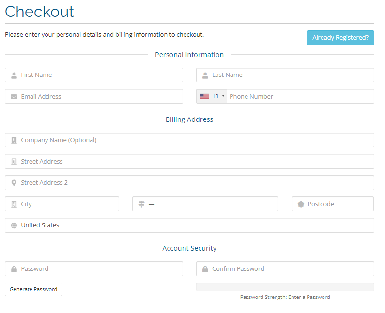 Checkout page of Shack IPTV