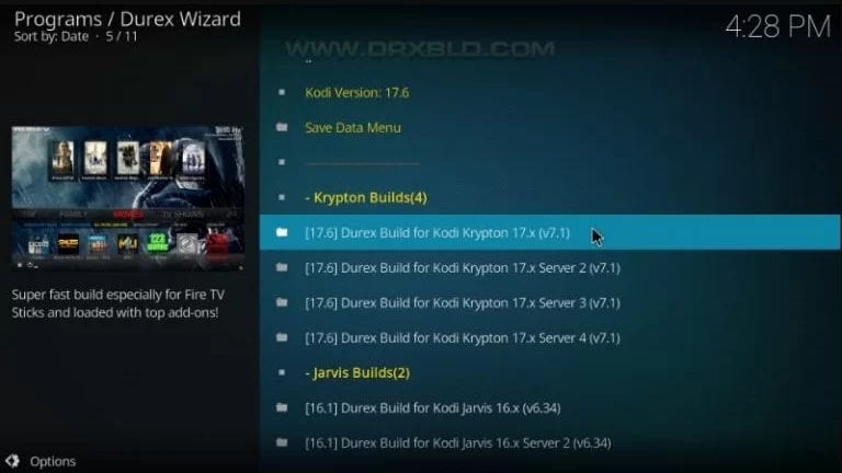 Select the Build server