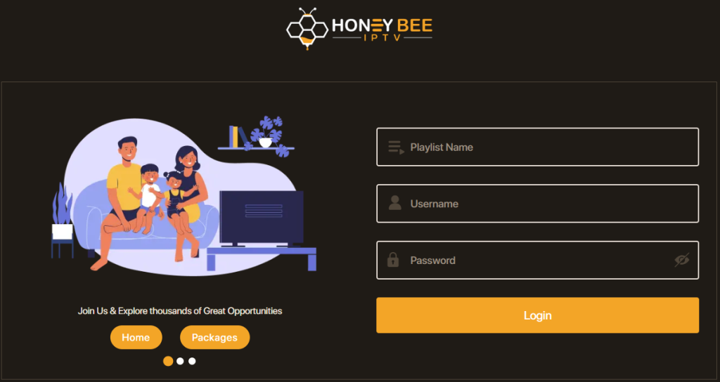 Web TV Player of Honey Bee IPTV