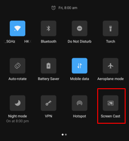Select Screen Cast