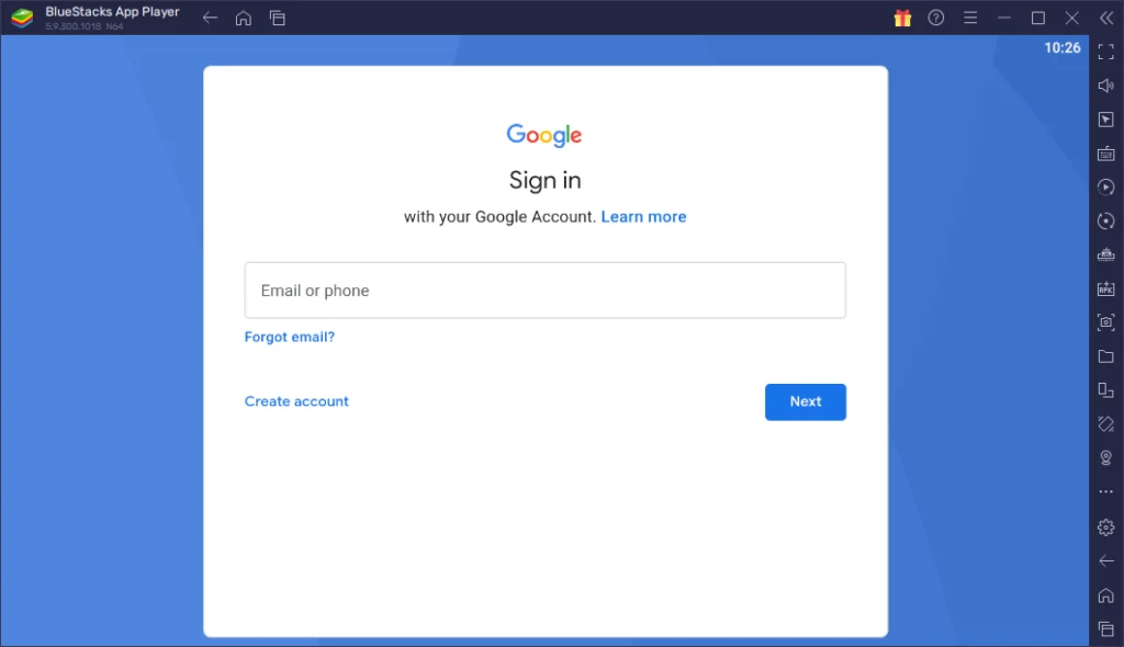Login with your Google account
