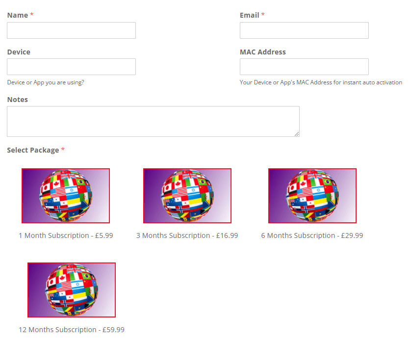 Checkout page of UMTV IPTV