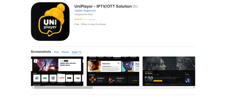 Get the UniPlayer to stream Bunny Streams content