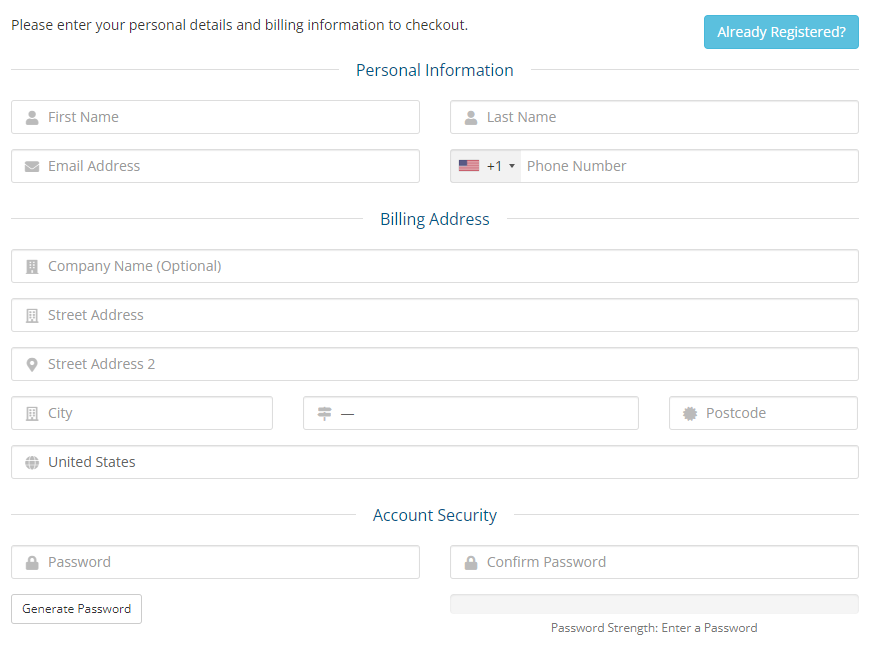Checkout page of Helix IPTV