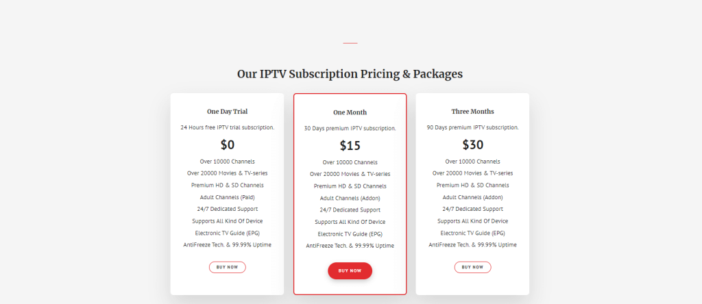 IPTVtune subscription plans