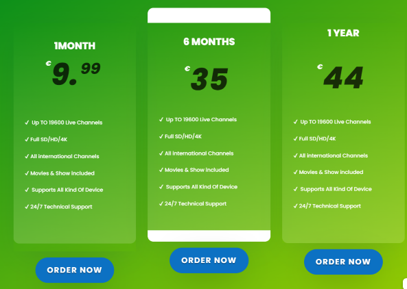 Subscription page of TiTAN IPTV 
