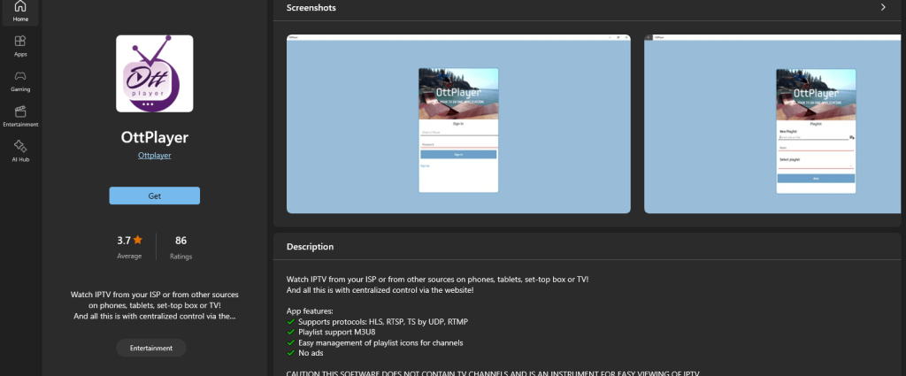 Get OttPlayer to stream Tribe IPTV content