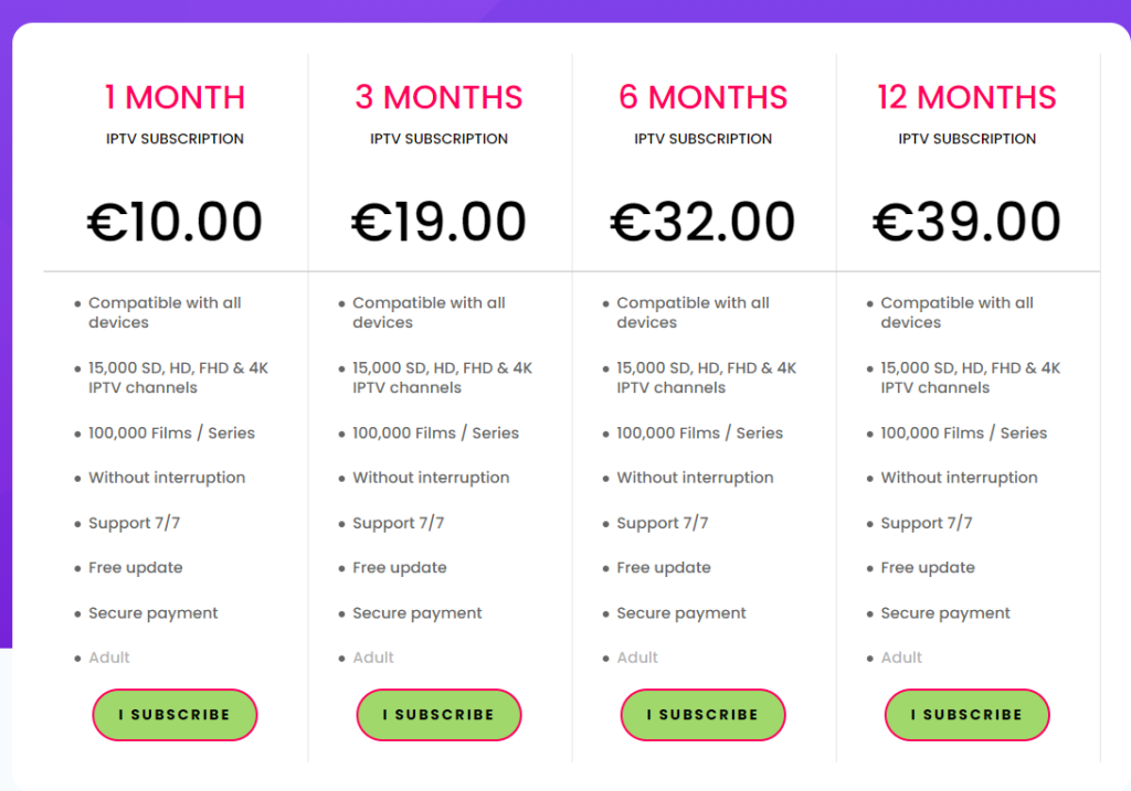 Select I Subscribe to get Abonnement IPTV subscription