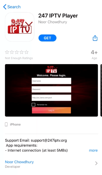 Install 247 Player app to stream Apollo Group TV content