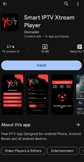 Install the Smart IPTV Xtream Player to stream Eclipse IPTV content