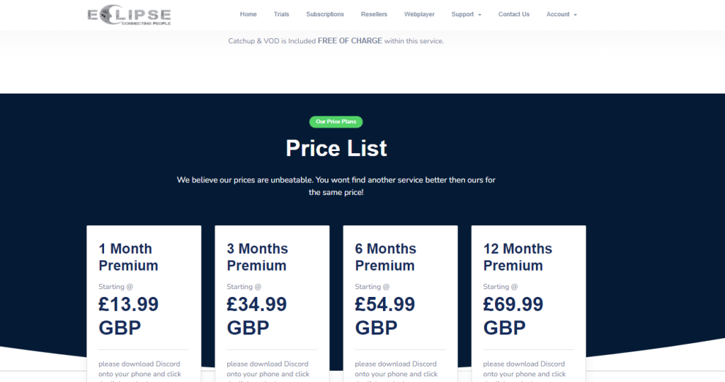 Eclipse IPTV pricing
