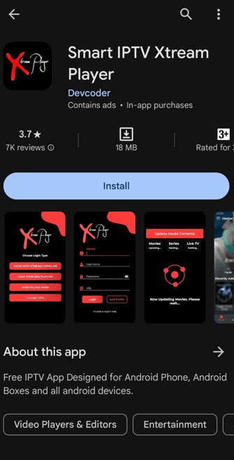 Install Smart IPTV Player to stream IPTV Prince content