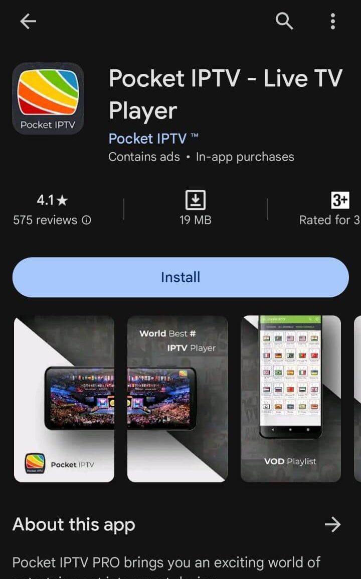 Install the Pocket IPTV to stream Ology IPTV content