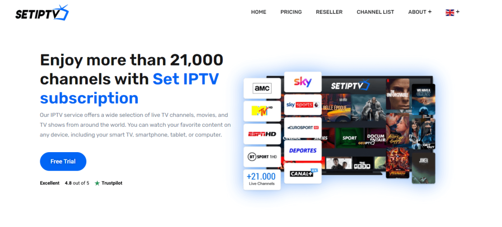 Set IPTV webpage