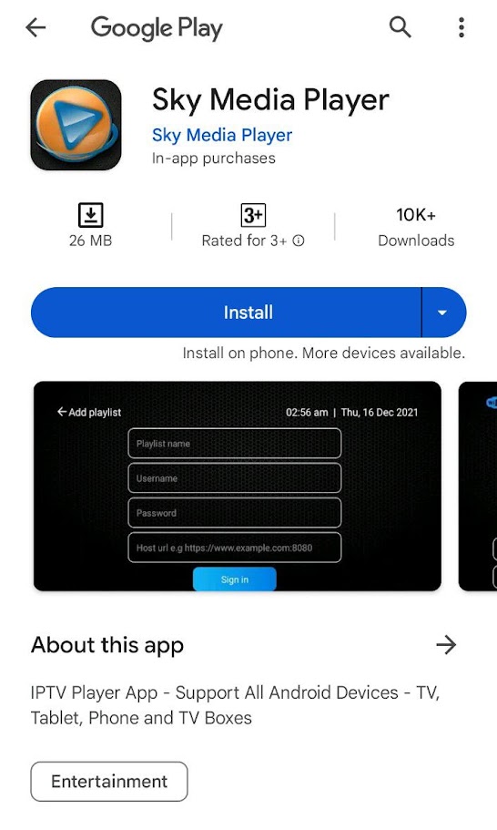 Download Sky Media Player IPTV