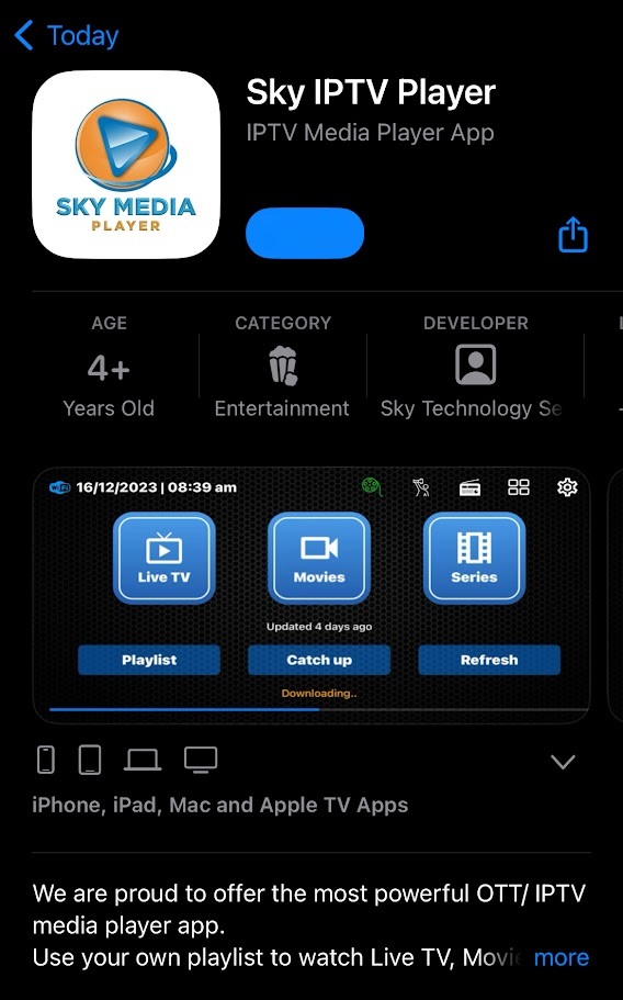 Download Sky Media Player IPTV