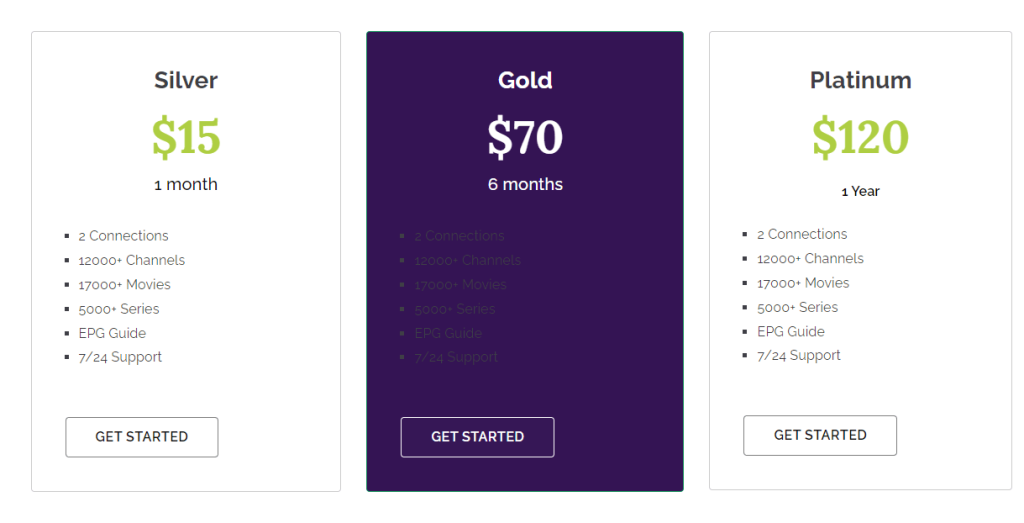 Alien Streams IPTV subscription plans