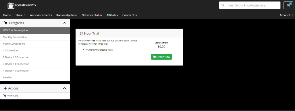 Crystal Clear IPTV subscription
