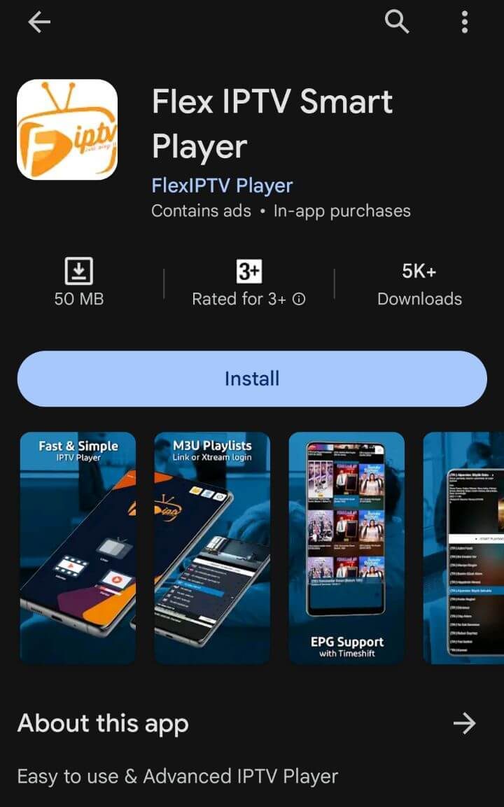 Install Flex IPTV Player