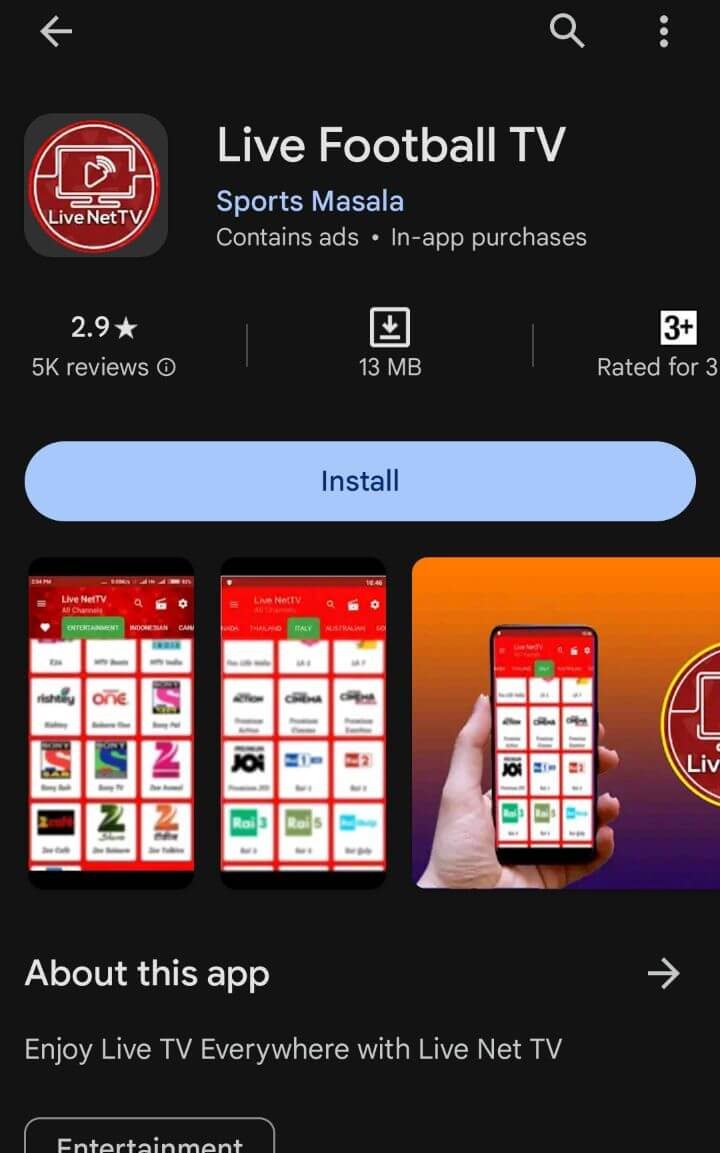 Install Live NetTV app