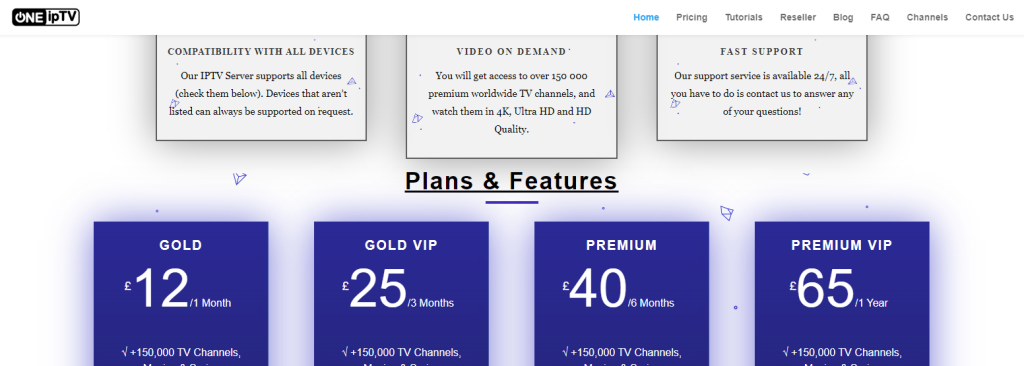 One IPTV subscription