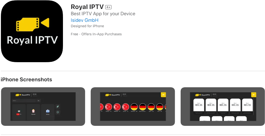 Get Royal IPTV app