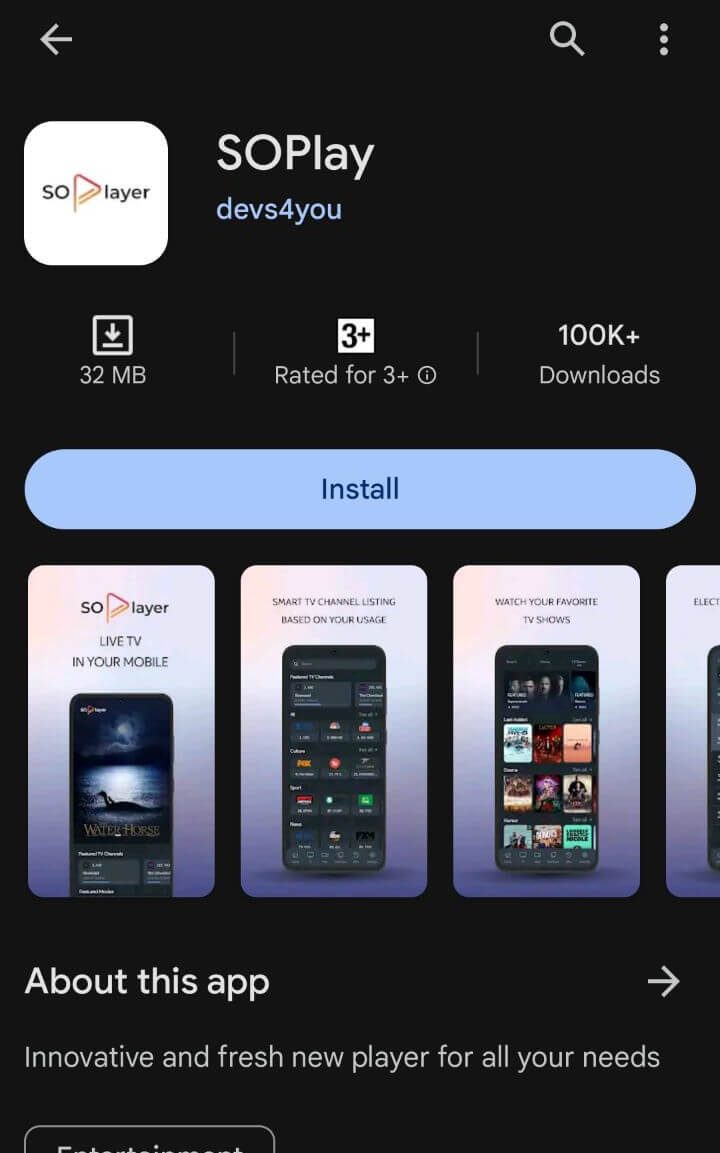 Install SO Player on Android TV