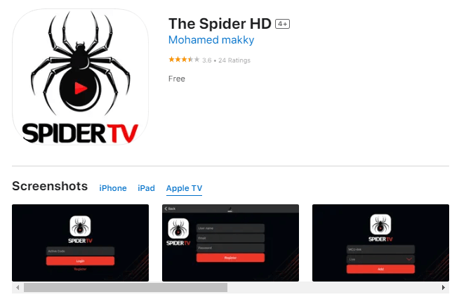 Install the Spider HD app to stream Spider IPTV content