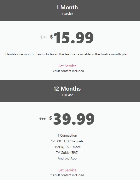 Top Dog IPTV plans