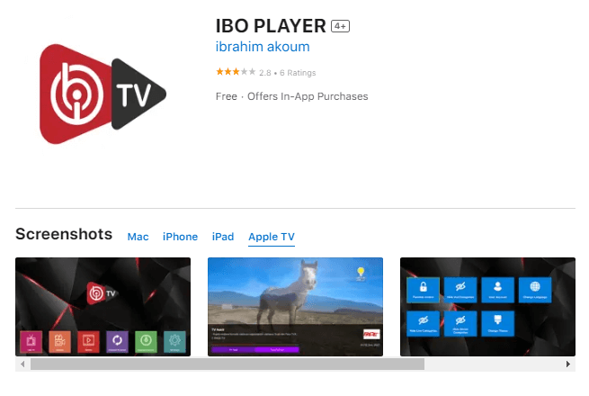 Install the IBO Player app on the Apple TV to stream Total TV IPTV content